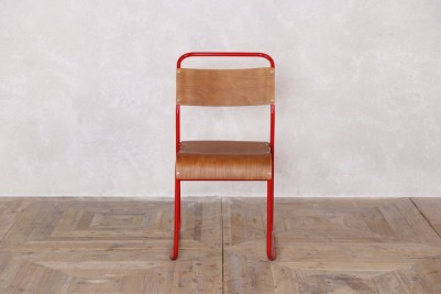 industrial red stacking chairs